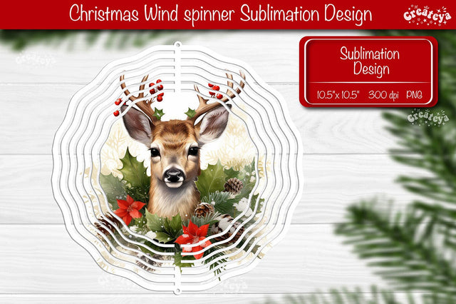 Christmas wind spinner Sublimation Christmas Animal sublimation wind spinner PNG Sublimation Createya Design 