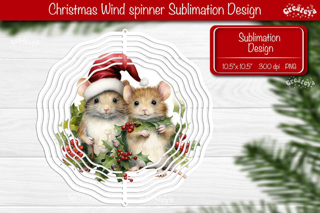 Christmas wind spinner Sublimation Christmas Animal sublimation wind spinner PNG SVG Createya Design 