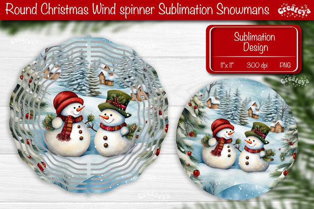 Christmas wind spinner Sublimation Christmas decor PNG Snowman Sublimation Createya Design 
