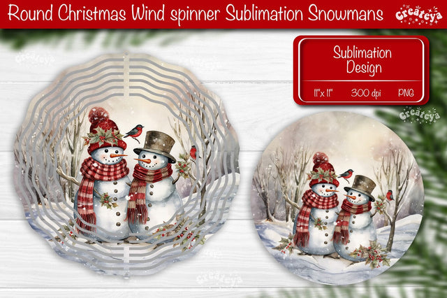 Christmas wind spinner Sublimation Christmas decor PNG Snowman Sublimation Createya Design 