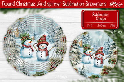 Christmas wind spinner Sublimation Christmas decor PNG Snowman Sublimation Createya Design 