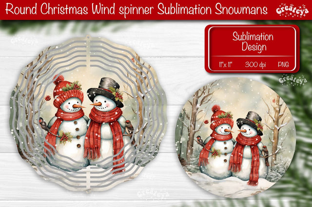 Christmas wind spinner Sublimation Christmas decor PNG Snowman Sublimation Createya Design 