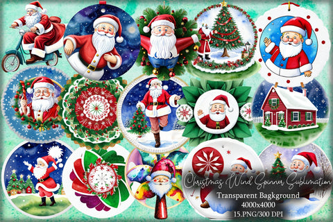 Christmas Wind Spinner Sublimation Set-1 Sublimation Creativeart88 
