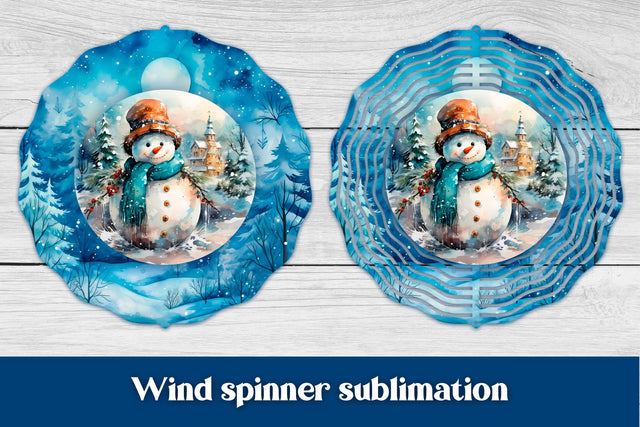 Christmas wind spinner sublimation | Snowman wind spinner Sublimation Svetana Studio 