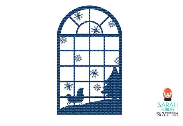 Christmas Window Sleigh Scene SVG Sarah Hurley 