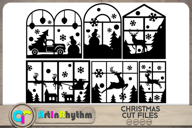 Christmas window SVG bundle SVG Artinrhythm shop 