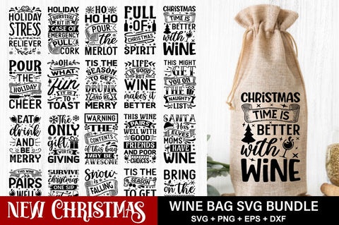 Christmas Wine Bag Bundle SVG Designangry 
