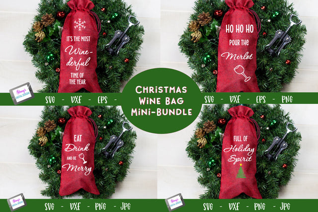 Christmas Wine Bag Mini-Bundle | Gift bag bundle SVG Stacy's Digital Designs 