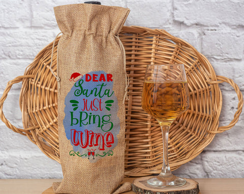 Christmas Wine Bag Sublimation Designs Bundle, 6 Designs, Christmas Wine Bag PNG Files, Christmas Time Is Better With Wine PNG, Dear Santa Just Bring Wine PNG Sublimation HappyDesignStudio 