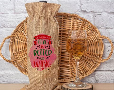 Christmas Wine Bag Sublimation Designs Bundle, 6 Designs, Christmas Wine Bag PNG Files, Christmas Time Is Better With Wine PNG, Dear Santa Just Bring Wine PNG Sublimation HappyDesignStudio 