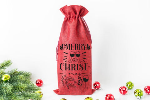 Christmas Wine Bag SVG bundle SVG DESIGNISTIC 