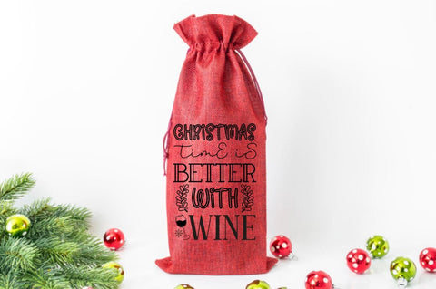 Christmas Wine Bag SVG bundle SVG DESIGNISTIC 