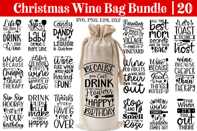 Christmas Wine Bag SVG Bundle SVG etcify 