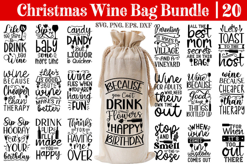 Christmas Wine Bag SVG Bundle SVG etcify 