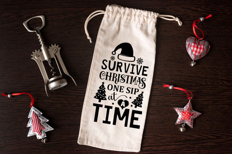 Christmas Wine Bag Svg Bundle SVG Regulrcrative 