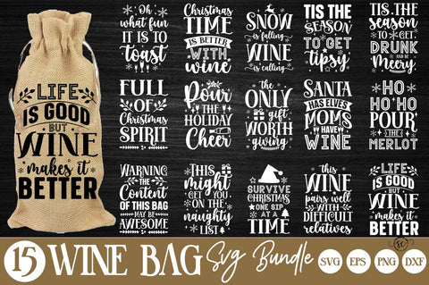 Christmas Wine Bag SVG Bundle SVG Svgcraft 