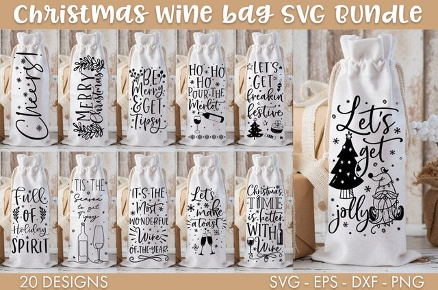 Christmas Wine Bag SVG PNG Bundle Cut file SVG Freeling Design House 