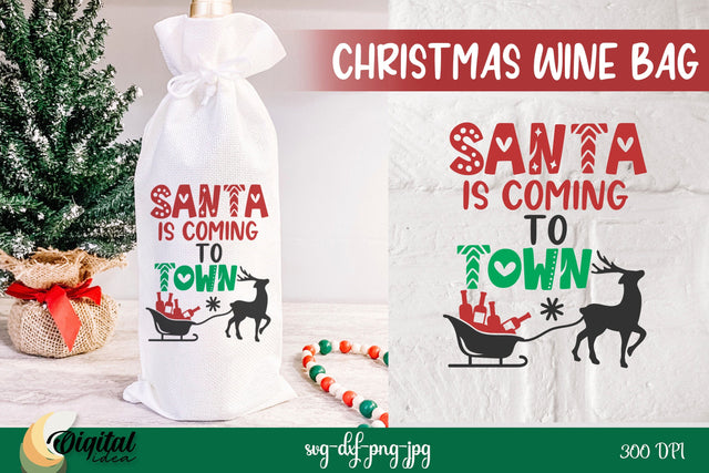 Christmas Wine Bag SVG. Wine Bag Quote. Christmas Wine SVG SVG Evgenyia Guschina 