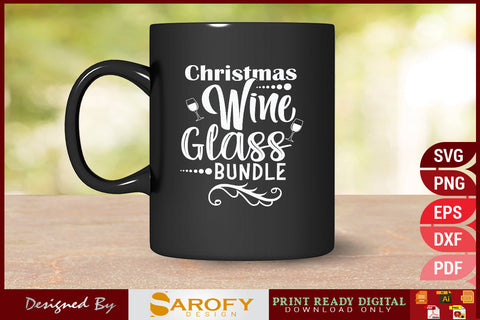 Christmas wine glass bundle funny wine lover Christmas gift design SVG SVG Sarofydesign 