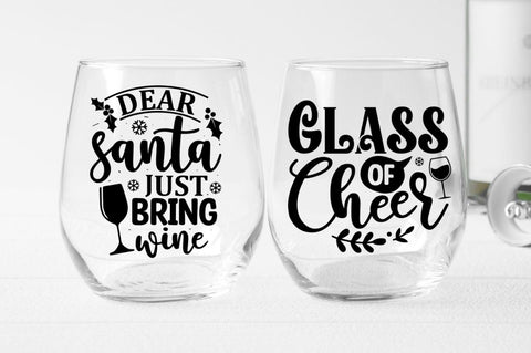 Christmas wine glass SVG Bundle SVG Regulrcrative 