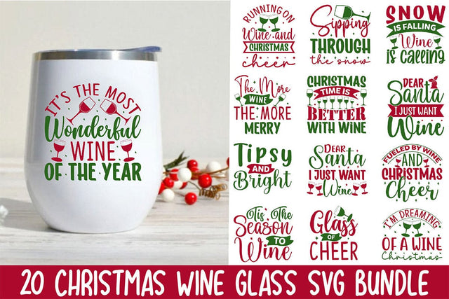 Christmas Wine Glass Svg Bundle SVG Rupkotha 