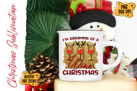 Christmas Wine gold glitter and buffalo plaid design Sublimation Yustaf Art Store 