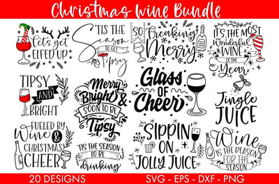 Christmas Wine SVG Bundle SVG Freeling Design House 