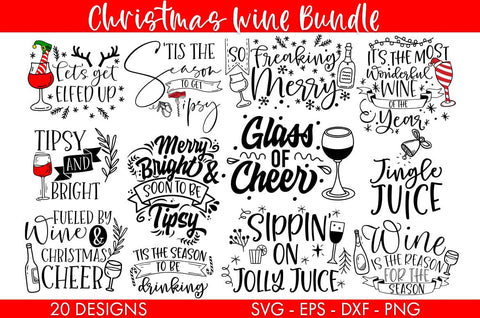 Christmas Wine SVG Bundle SVG Freeling Design House 