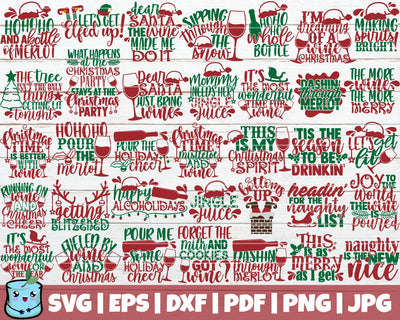 Christmas Wine SVG Bundle SVG MintyMarshmallows 