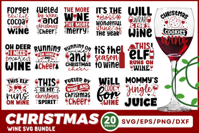 Christmas wine Svg bundle SVG Regulrcrative 