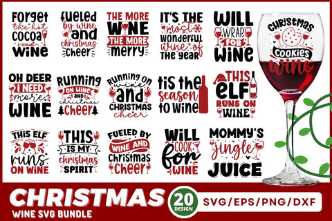 Christmas wine Svg bundle SVG Regulrcrative 