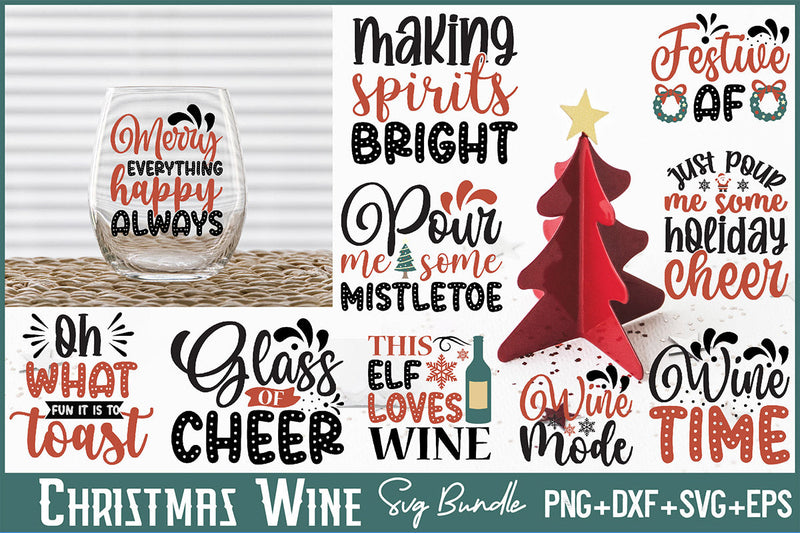 Christmas Wine Svg Bundle SVG Rupkotha 