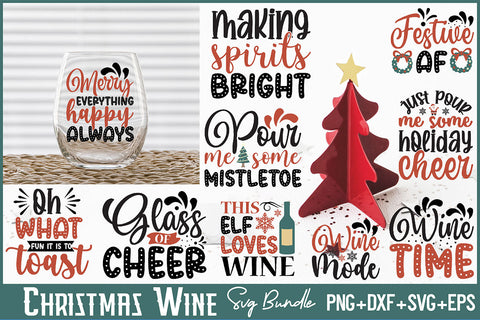 Christmas Wine Svg Bundle SVG Rupkotha 