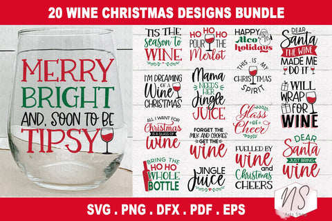 Christmas wine svg bundle, wine Christmas svg, believe svg, christmas cut file, christmas scene svg, funny christmas svg, cut file SVG NS Arts Shop 