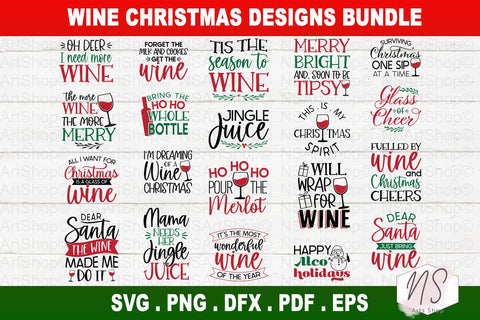 Christmas wine svg bundle, wine Christmas svg, believe svg, christmas cut file, christmas scene svg, funny christmas svg, cut file SVG NS Arts Shop 