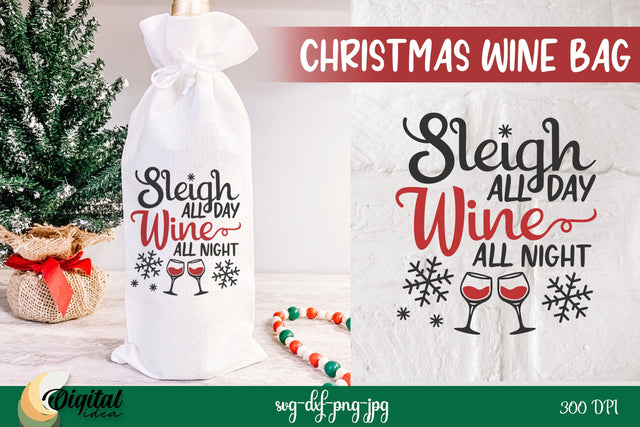Christmas Wine SVG. Christmas Wine Bag SVG. Wine Bag Quote SVG Evgenyia Guschina 