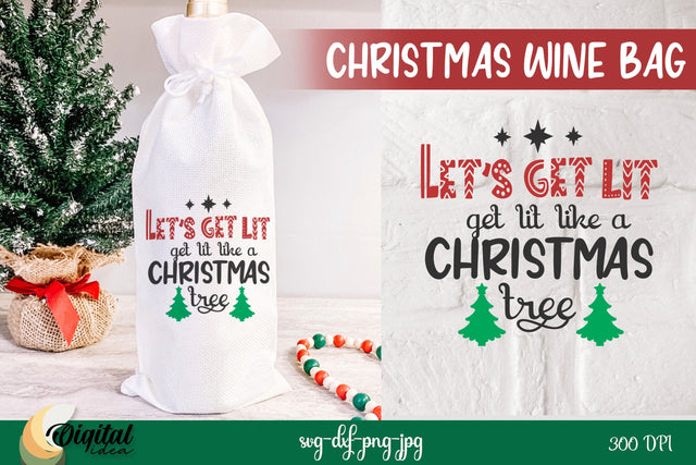 Christmas Wine SVG. Christmas Wine Bag SVG. Wine Bag Quote SVG Evgenyia Guschina 