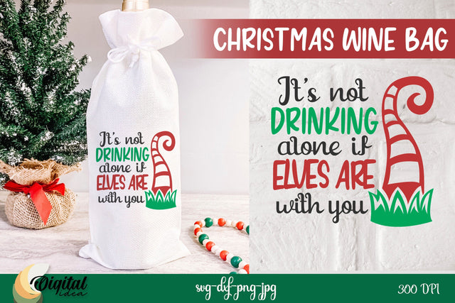 Christmas Wine SVG. Christmas Wine Bag SVG. Wine Bag Quote SVG Evgenyia Guschina 