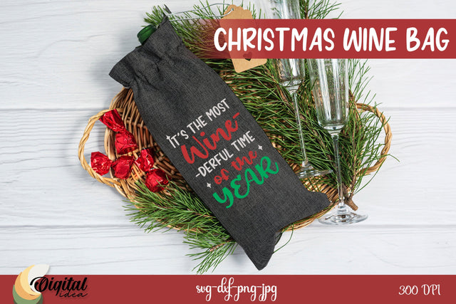 Christmas Wine SVG. Christmas Wine Bag SVG. Wine Bag Quote SVG Evgenyia Guschina 
