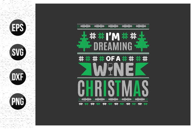 Christmas Wine Sweater Design SVG uniquesvg99 