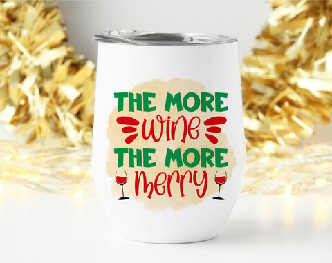 Christmas Wine Tumbler Sublimation Designs Bundle, 6 Designs, Christmas Wine Tumbler PNG Files, The More Wine The More Merry PNG, Jingle Juice PNG Sublimation HappyDesignStudio 