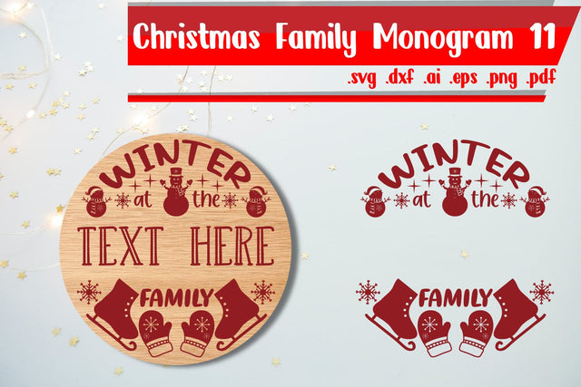 Christmas | Winter Family monogram 11 SVG zafrans studio 