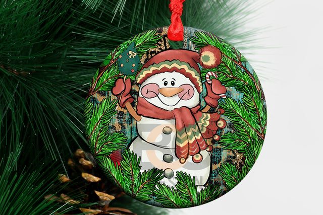 Christmas Winter Snowman Ornament Png, Round Christmas Ornament, PNG Instant Download, Xmas Ornament Sublimation Designs Downloads Sublimation BOO-design 