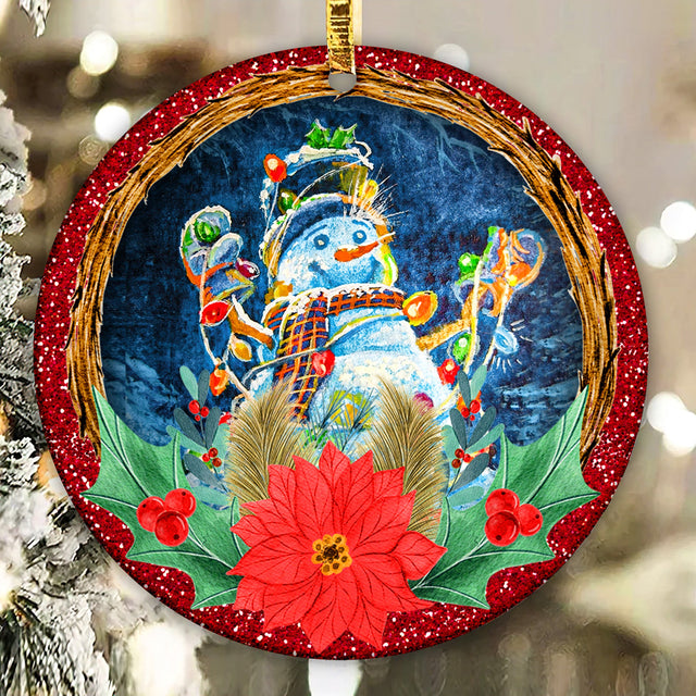 Christmas Winter Snowman Ornament Png, Round Christmas Ornament, PNG Instant Download, Xmas Ornament Sublimation Designs Downloads Sublimation CaldwellArt 