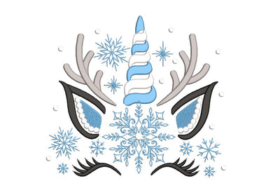 Christmas Winter Unicorn Embroidery Design, 2 sizes, Instant Download Embroidery/Applique DESIGNS Nino Nadaraia 