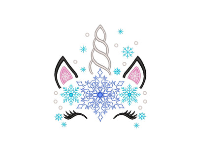 Christmas Winter Unicorn Embroidery Design, 4 sizes, Instant Download Embroidery/Applique DESIGNS Nino Nadaraia 