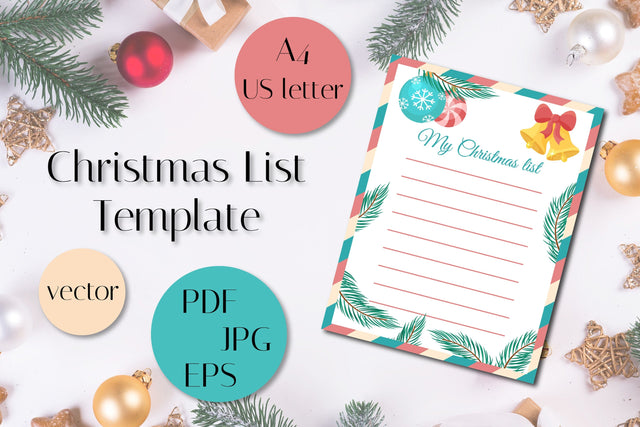 Christmas Wish List Template | Printable PDF & Vector Sublimation AnnaViolet_store 