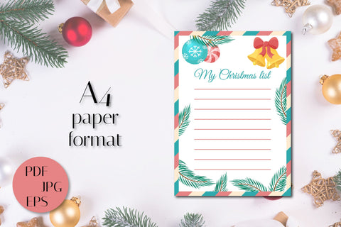 Christmas Wish List Template | Printable PDF & Vector Sublimation AnnaViolet_store 