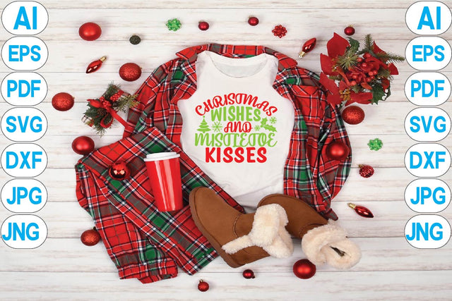 Christmas Wishes and Mistletoe Kisses SVG Craftlabsvg24 