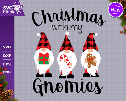 Christmas With My Gnomies Svg, Gnomes Svg, Christmas Gnome Svg SVG SvgMonkeys 